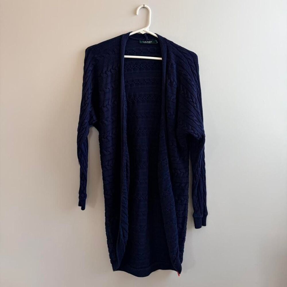 Lauren Ralph-lauren Women's Long Navy and Blue Cardigan, fall, winter, Casual